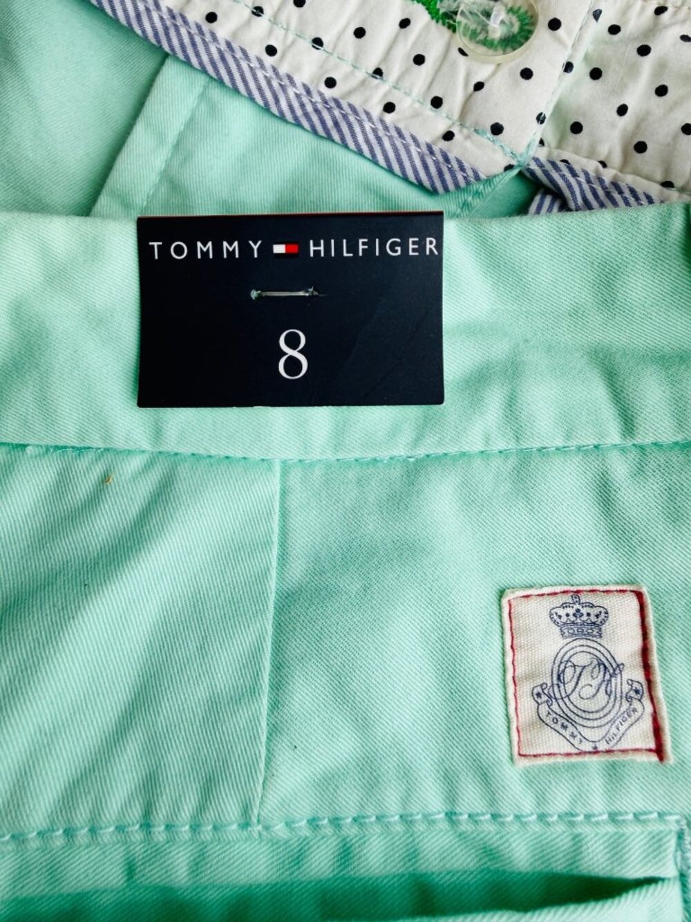 NWT Tommy Hilfiger Green Cotton Shorts | 2012 Preppy Retro Athleisure Minimalist - Picture 11 of 14